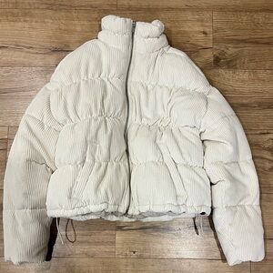 Hollister Puffy Corduroy Puffer Zip-Up Jacket Womens Medium